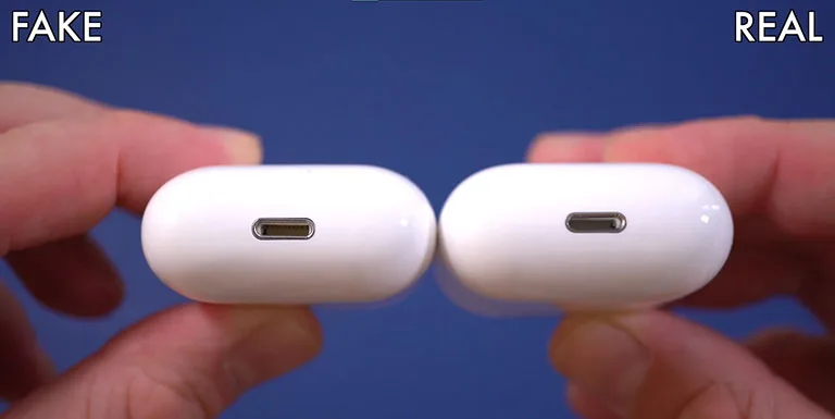 Spotting Fake AirPods via the Charging Port Spotting Fake AirPods via the Charging Port