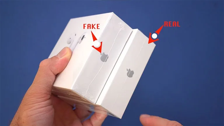 The Difference Between Apple Logo on Fake and Real AirPods Box The Difference Between Apple Logo on Fake and Real AirPods Box