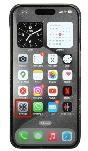 Settings on iPhone Settings on iPhone