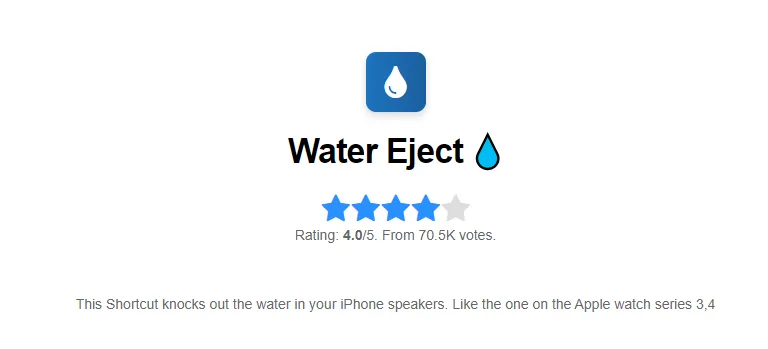 Water Eject shortcut
