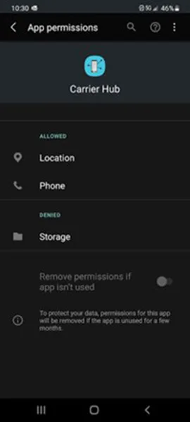 Carrier Hub App Permissions Carrier Hub App Permissions