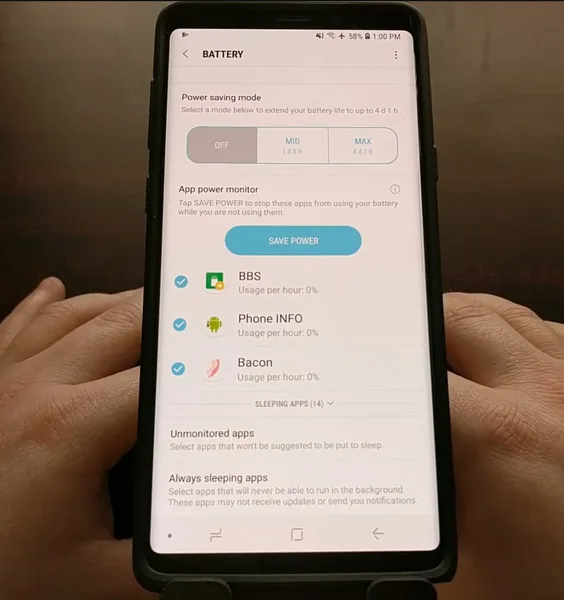 Background Apps Battery Optimization