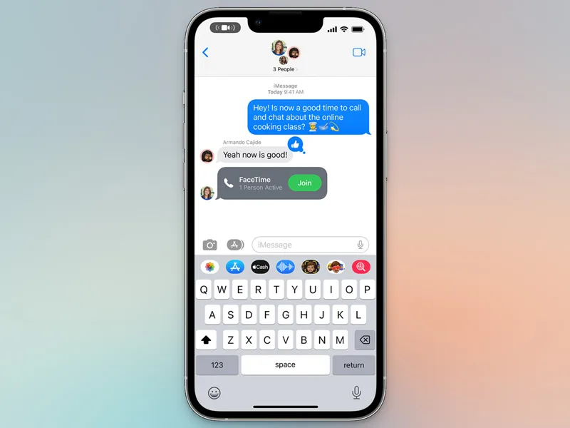 iMessage FaceTime Join button