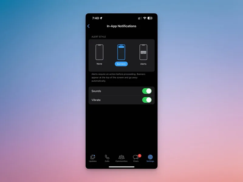 In-App Notification Settings