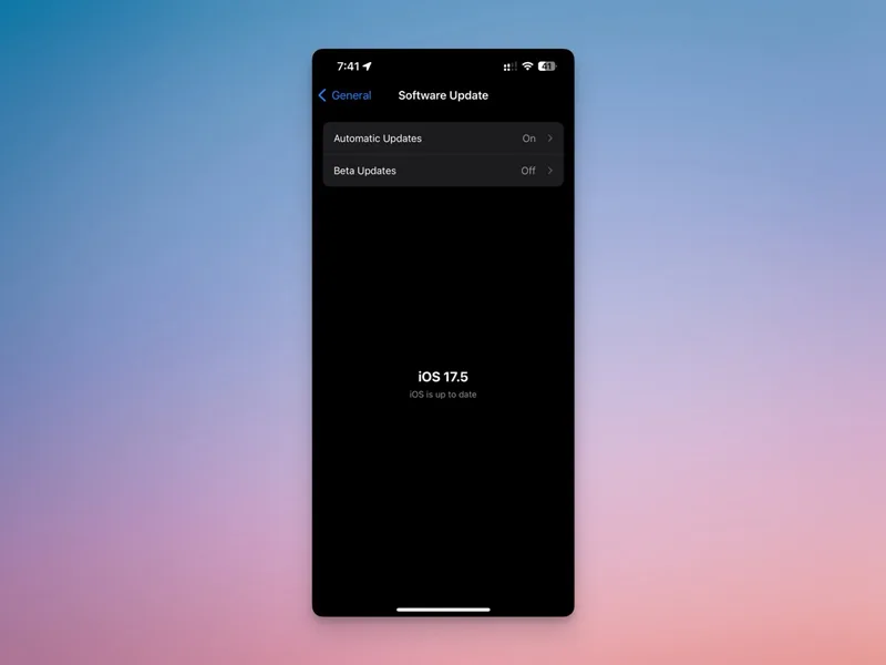 Software Update Settings