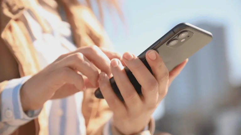 Person holding an iPhone