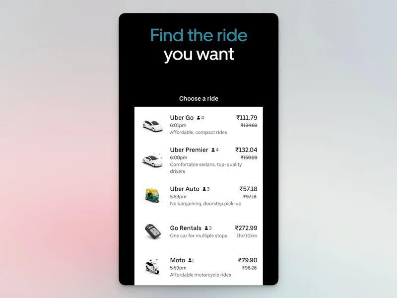 Uber app Uber app