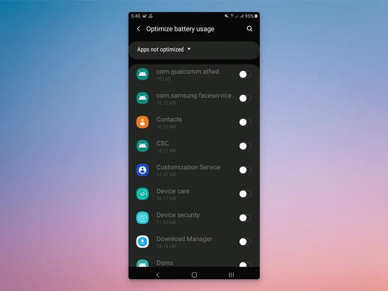 Battery Usage Optimization Settings Battery Usage Optimization Settings