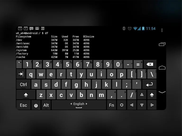 Hacker's Keyboard app Hacker's Keyboard app