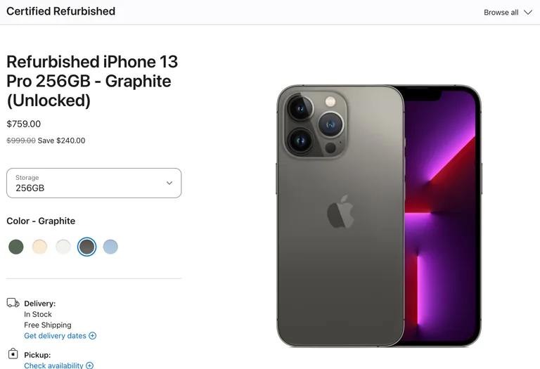 Refurbished iPhone price