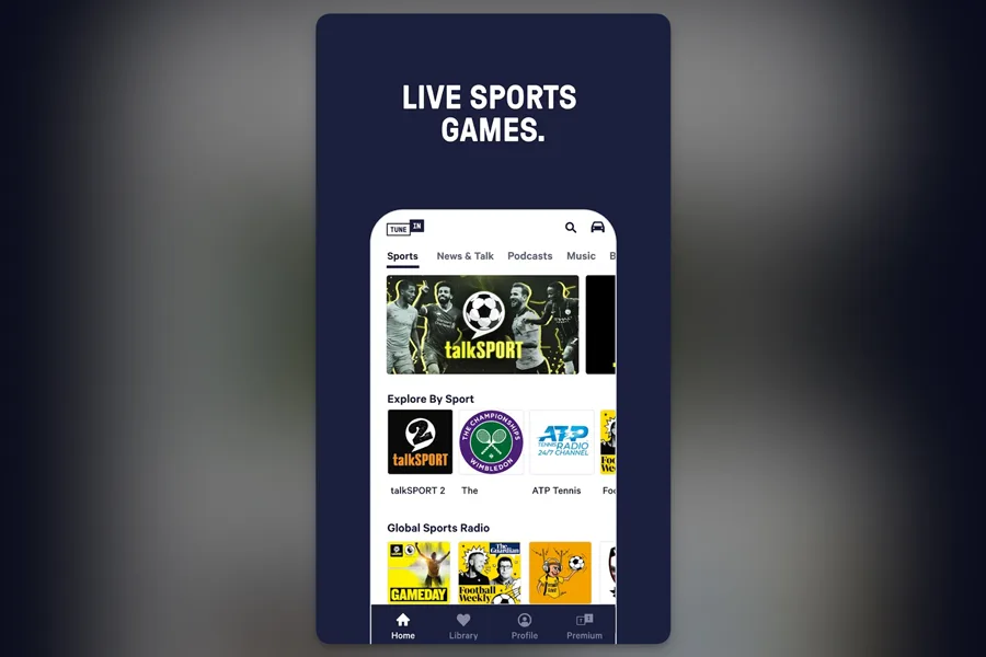 TuneIn Radio app