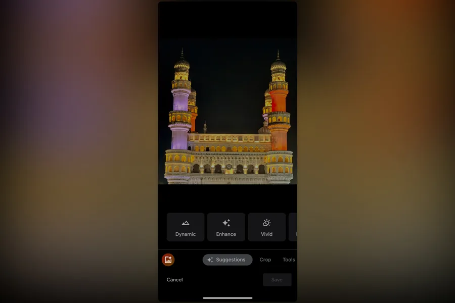 Google Photos Editor interface