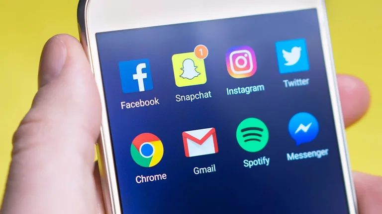 Snapchat on mobile home screen Snapchat on mobile home screen