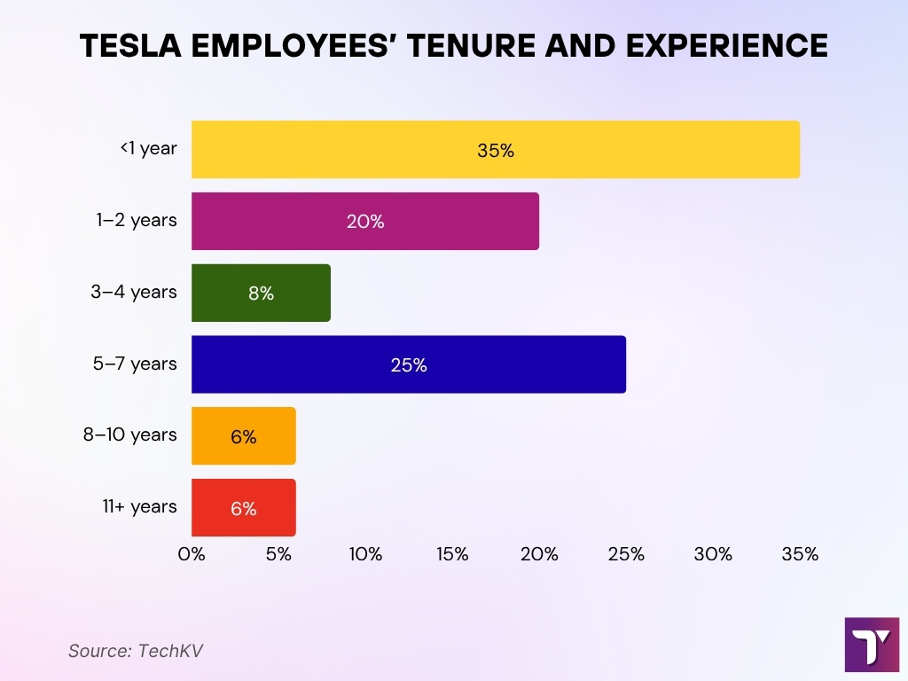 Tesla Employee Tenure And Experience Breakdown Tesla Employee Tenure And Experience Breakdown